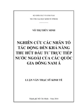 Nhân Tố Tác Động Đến Đầu Tư Trực Tiếp Nước Ngoài Tại