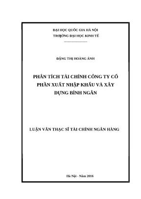 Phân Tích Tài Chính Công Ty Cổ Phần Xuất Nhập Khẩu và