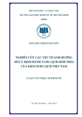 Luận văn du lịch sinh thái: Ý định hành vi của du khách Việt