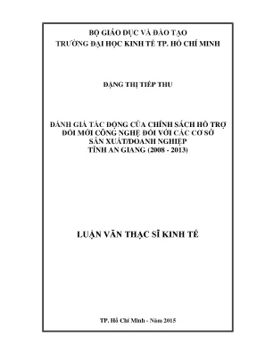 Đánh Giá Tác Động Chính Sách Hỗ Trợ Đổi Mới Công Nghệ