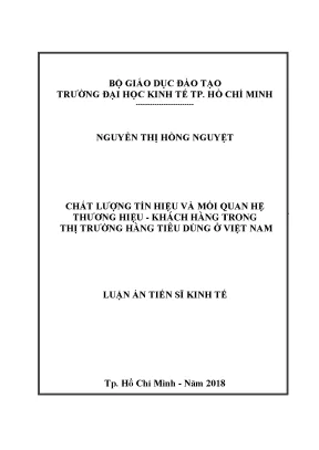 Nghiên cứu mối quan hệ giữa chất lượng tín hiệu và