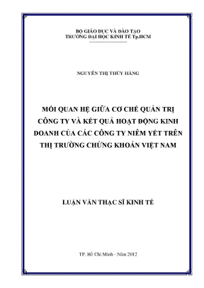 Mối Quan Hệ Giữa Cơ Chế Quản Trị Công Ty và Kết Quả Kinh