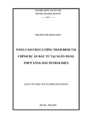 Nâng cao chất lượng thẩm định tài chính dự án đầu tư tại