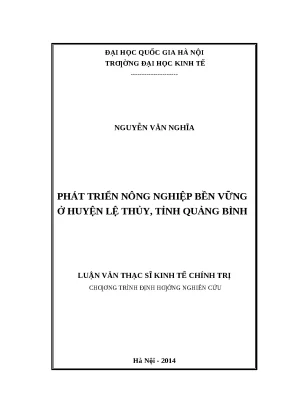 Luận văn nông nghiệp bền vững Lệ Thủy, Quảng Bình