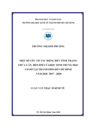 Yếu tố gây thừa cân béo phì ở học sinh THCS tại TPHCM
