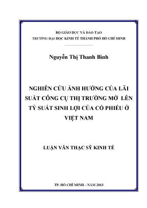 Ảnh hưởng của lãi suất công cụ thị trường mở đến tỷ suất