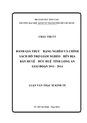 Luận văn: Thực trạng nghèo ở Đức Huệ, Long An 2011-2014