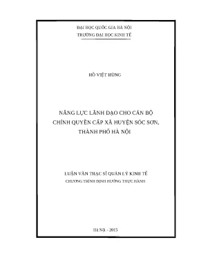 Nâng cao năng lực lãnh đạo cho cán bộ chính quyền cấp xã
