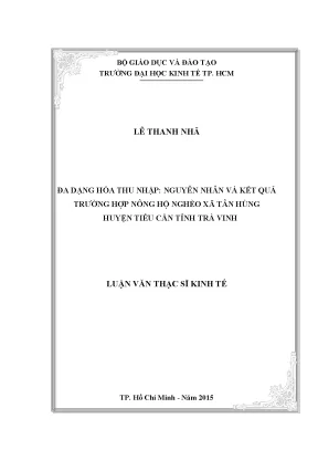 Đa Dạng Hóa Thu Nhập Cho Nông Hộ Nghèo Tại Xã Tân Hùng,