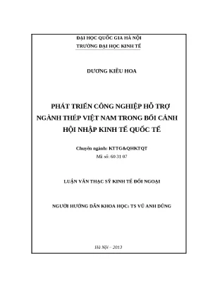 Phát triển công nghiệp hỗ trợ ngành thép Việt Nam trong