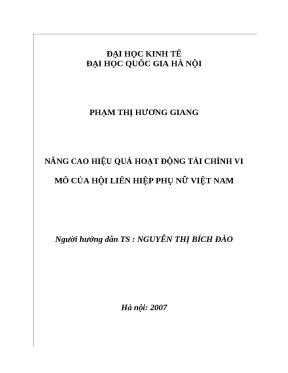 Nâng cao hiệu quả tài chính vi mô cho phụ nữ Việt Nam