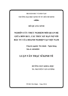 Nghiên cứu mối quan hệ giữa đòn bẩy tài chính và đầu tư