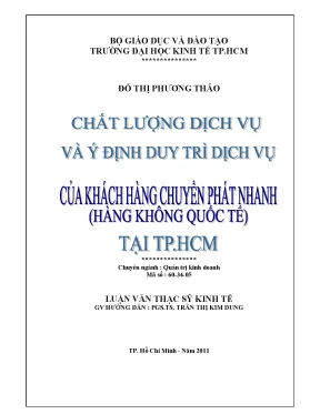 Nghiên cứu chất lượng dịch vụ và ý định duy trì của