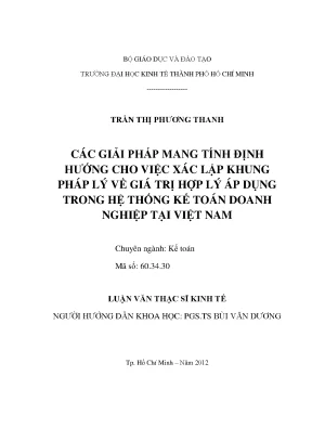 Giải pháp định hướng khung pháp lý giá trị hợp lý trong