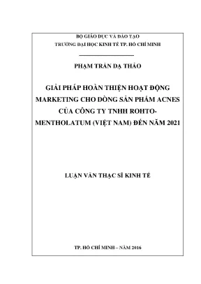 Giải pháp marketing cho sản phẩm Acnes của