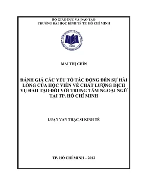 Luận văn UEH: Hài lòng của học viên trung tâm ngoại ngữ