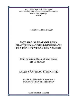 Luận văn: Giải pháp phát triển kinh doanh cho Vissan