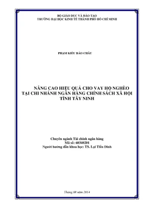 Nâng cao hiệu quả cho vay hộ nghèo tại ngân hàng chính