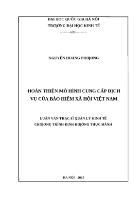 Hoàn thiện mô hình cung cấp dịch vụ bảo hiểm xã hội Việt Nam