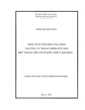 Phân Tích Tình Hình Tài Chính Công Ty TNHH MTV Xổ Số