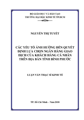 Các yếu tố quyết định lựa chọn ngân hàng của khách hàng