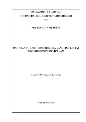 Các nhân tố ảnh hưởng đến khả năng sinh lợi của ngân