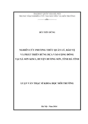 Nghiên cứu quản lý và phát triển rừng cộng đồng tại Sơn