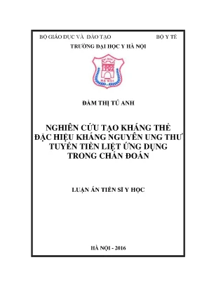 Nghiên cứu kháng thể đặc hiệu ung thư tuyến tiền liệt 