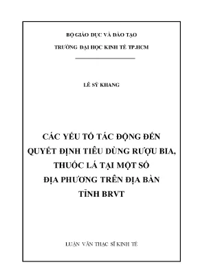 Nghiên cứu các yếu tố ảnh hưởng đến quyết định tiêu dùng