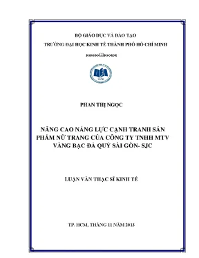 Nâng cao năng lực cạnh tranh sản phẩm nữ trang của SJC