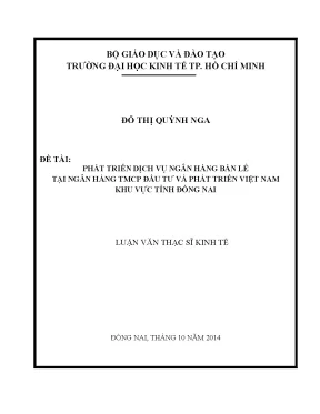 Luận văn: Phát triển ngân hàng bán lẻ tại BIDV Đồng Nai