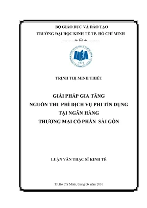 Giải pháp tăng nguồn thu phi tín dụng tại ngân hàng TMCP