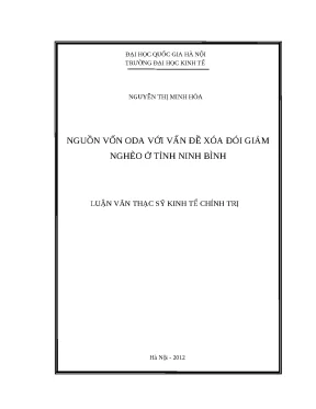 Nguồn Vốn ODA và Vai Trò Trong Xóa Đói Giảm Nghèo Tại