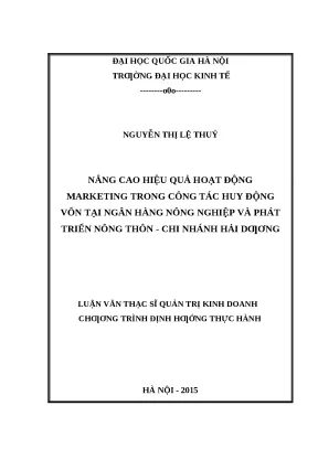 Nâng cao hiệu quả marketing trong huy động vốn tại