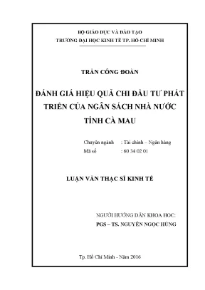 Đánh Giá Hiệu Quả Chi Đầu Tư Phát Triển Ngân Sách Nhà
