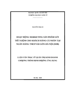 Nghiên cứu hoạt động marketing sản phẩm gửi tiết kiệm