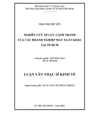 Nghiên cứu áp lực cạnh tranh trong ngành may xuất khẩu