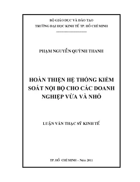 Hoàn thiện kiểm soát nội bộ cho DNVVN - Luận văn UEH