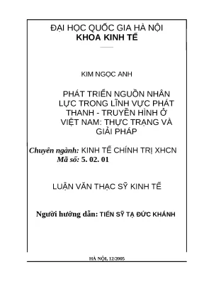 Phát Triển Nguồn Nhân Lực Trong Lĩnh Vực Phát Thanh -