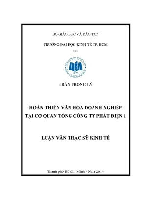 Luận văn: Văn hóa doanh nghiệp tại TCT Phát điện 1 (UEH)