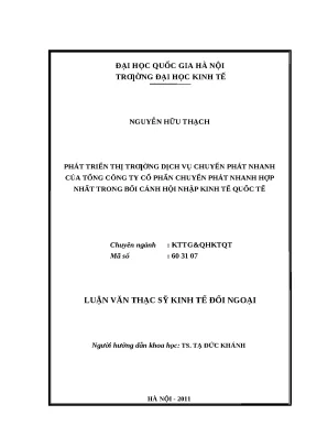 Luận văn: Phát triển thị trường chuyển phát nhanh Hợp Nhất