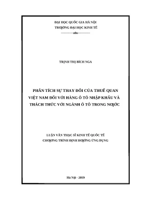 Phân Tích Thay Đổi Thuế Quan Ô Tô Nhập Khẩu Tại Việt Nam