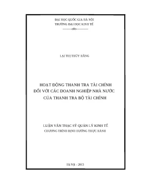 Nâng cao hiệu quả thanh tra tài chính đối với doanh