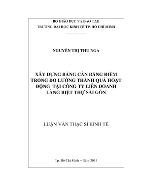 Luận văn thạc sĩ: Xây dựng Bảng cân bằng điểm (BSC)
