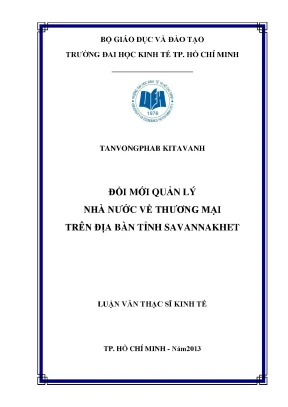 Đổi mới quản lý nhà nước về thương mại tại tỉnh Savannakhet