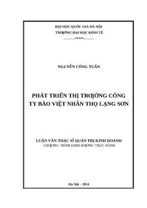 Luận văn: Phát triển thị trường Bảo Việt Nhân thọ Lạng Sơn