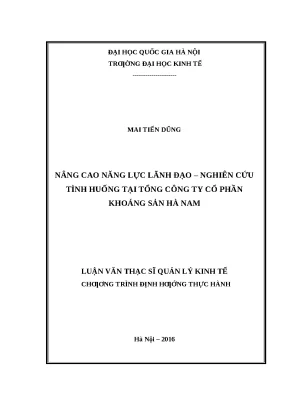 Luận văn thạc sĩ UEB: Nâng cao năng lực lãnh đạo