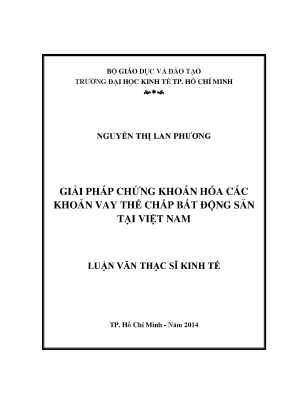 Giải pháp chứng khoán hóa vay thế chấp BĐS tại Việt Nam