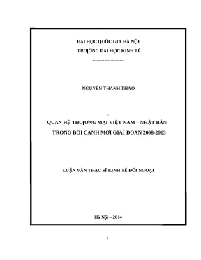 Luận văn Quan hệ thương mại Việt Nam-Nhật Bản 2008-2013