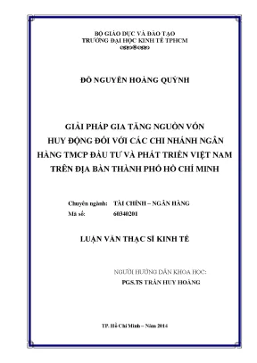 Giải pháp tăng cường huy động vốn cho ngân hàng TMCP Đầu